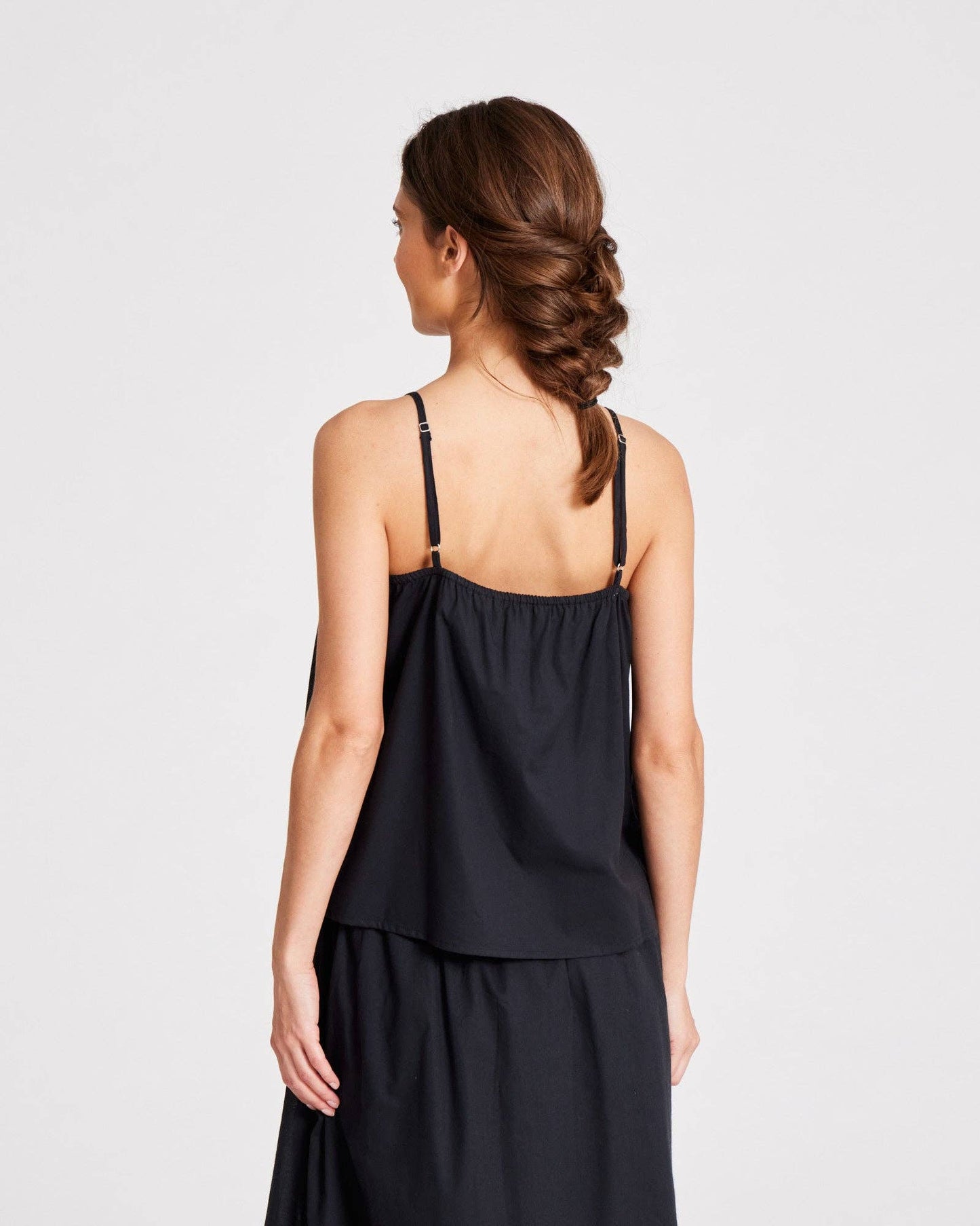 Top Annie nero in cotone biologico