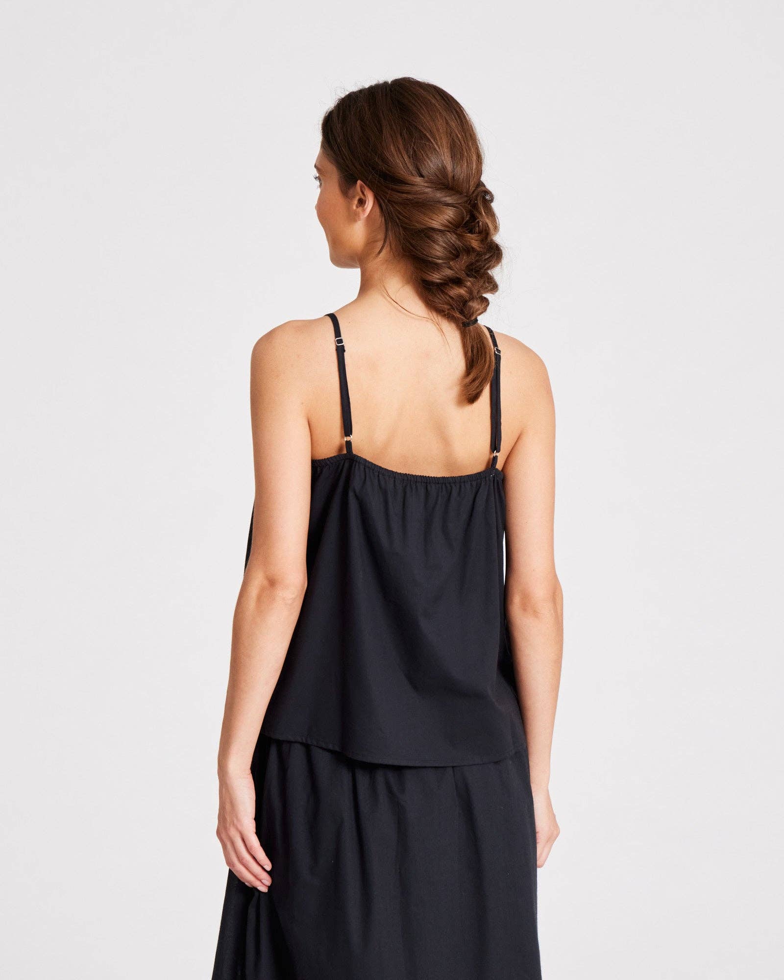 Top Annie nero in cotone biologico