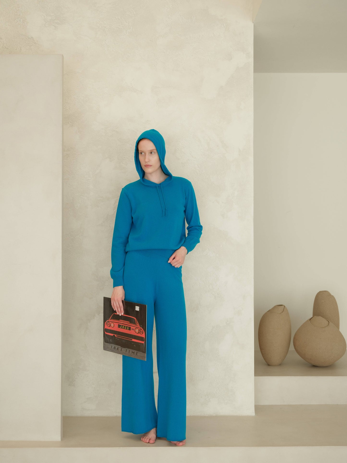 Felpa con cappuccio in maglia Cashmere Mix