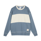 Felpa girocollo old school bicolor blu e beige