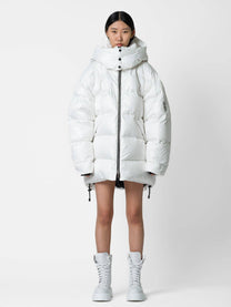 Parka oversize con logo