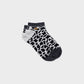 Calzini corti glitter in cotone pettinato con stampa mucca neri