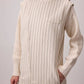 Gilet a collo alto a righe in misto lino e cotone