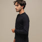 Maglia uomo girocollo a manica lunga in cotone e poliestere
