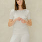 T-shirt in maglia di cotone premium a girocollo
