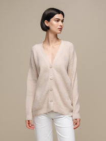 Cardigan in maglia con scollo a V e bottoni