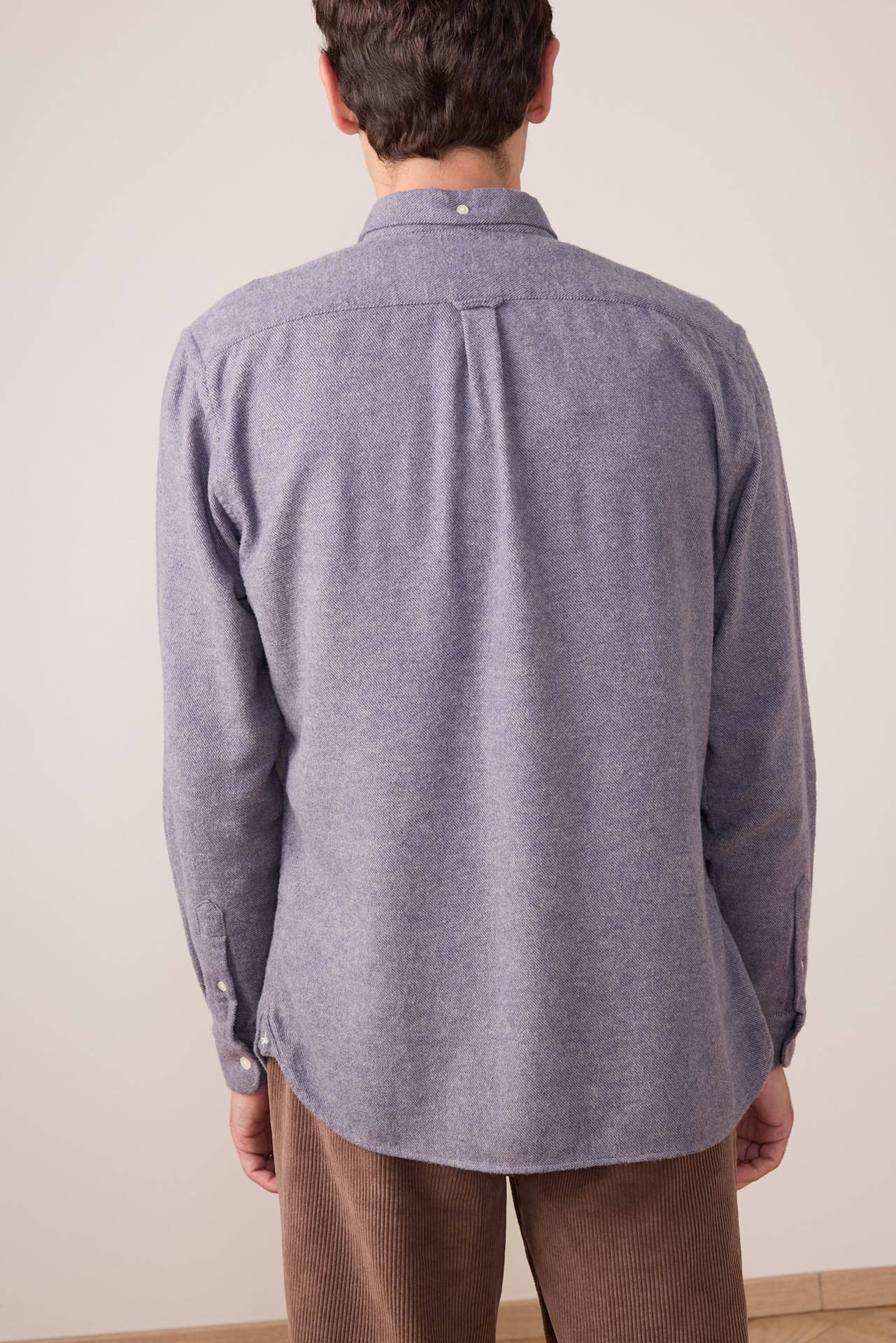Camicia in flanella Java blu tinta unita