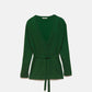 Cardigan-cappotto in maglia liscia con cintura