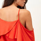T-shirt con spalle scoperte e volant