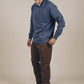 Felpa Sauce con mezza zip tinta a pigmenti blu navy sbiadito