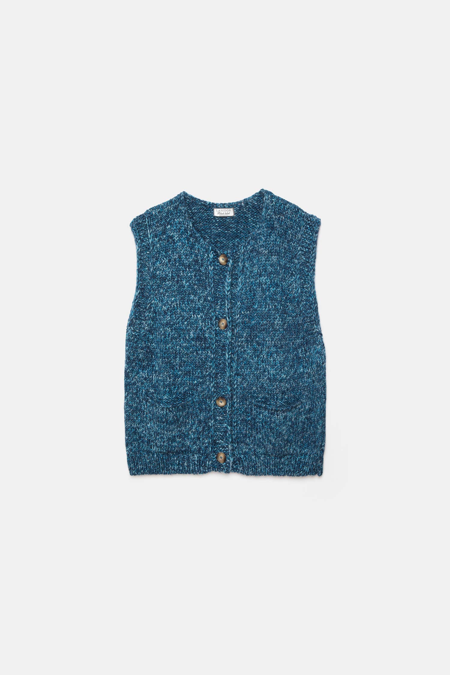 Gilet in maglia melange con bottoni