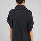 Maglione poncho oversize a collo alto blu navy