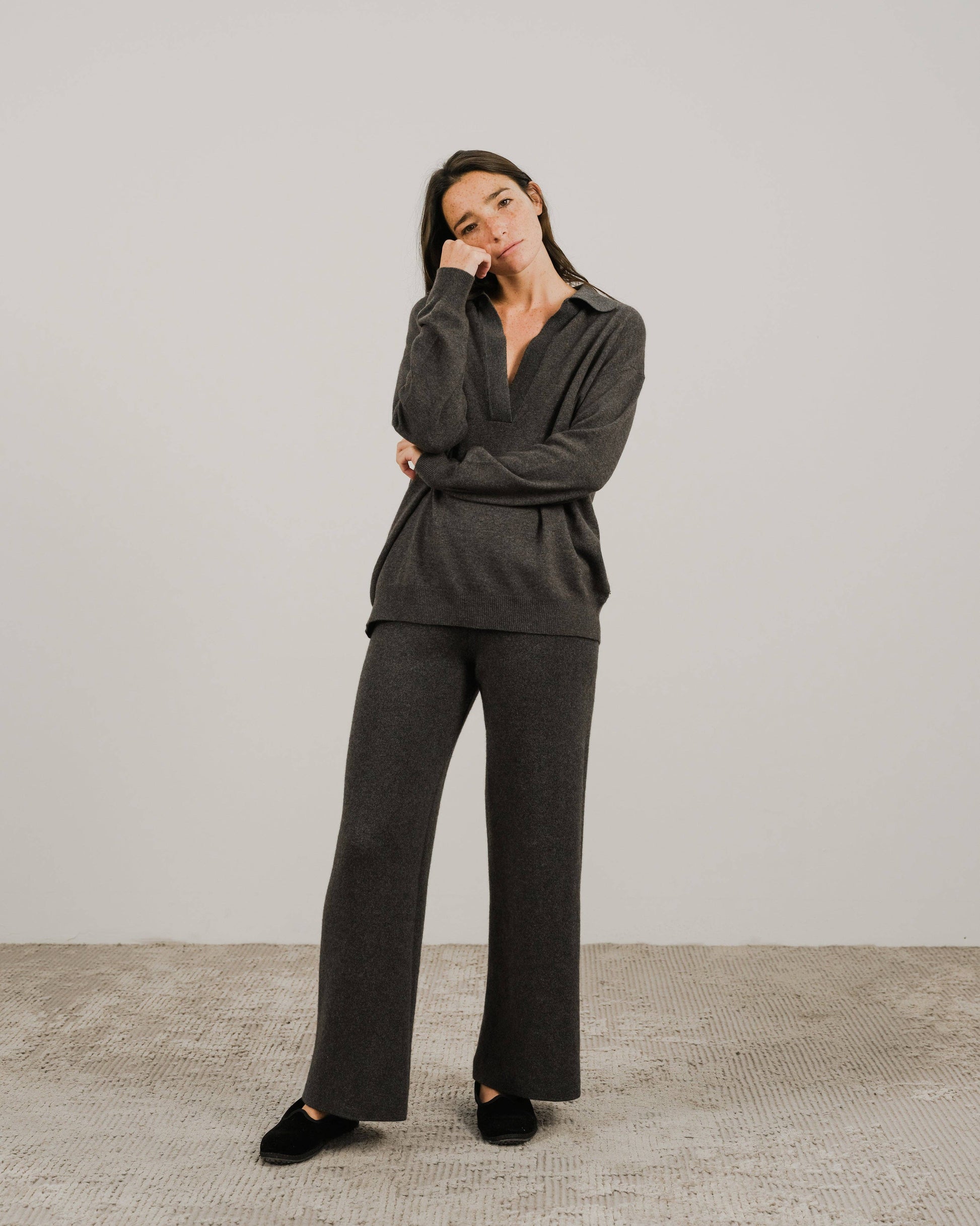 Polo in misto cashmere da donna