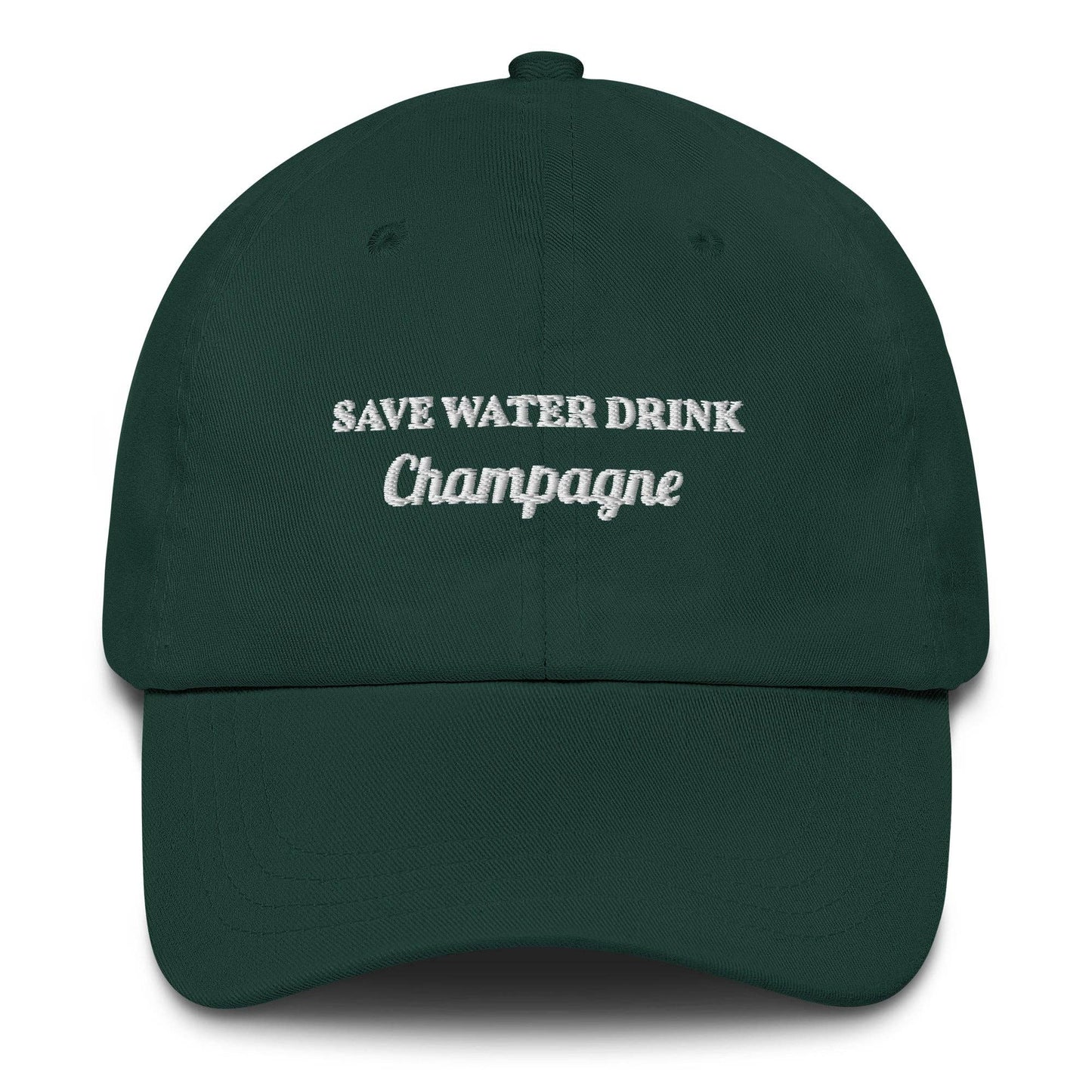 Cappellino da baseball in cotone ricamato "Save Water Drink Champagne"