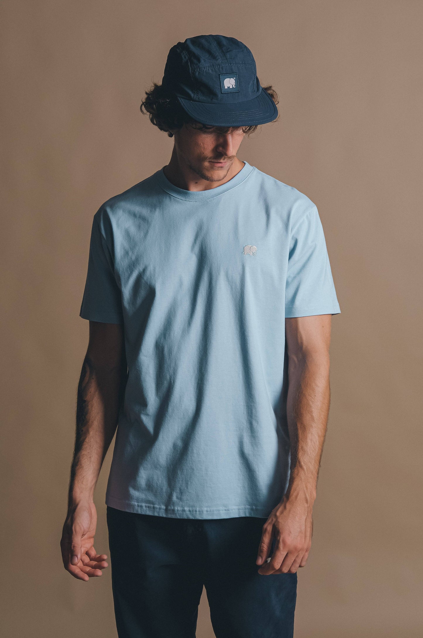 Cappellino five panel in nylon idrorepellente blu