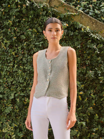 Gilet jacquard con bottoni