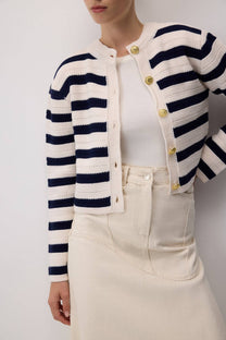 Cardigan in maglia a righe