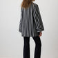 Camicia in viscosa a righe glitterate
