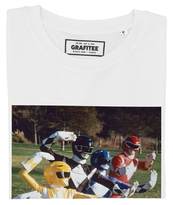 T-shirt Power Ranger con stampa frontale in cotone biologico