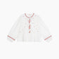 Camicia Servane ecru in voile di cotone con fiocchi