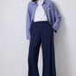 Pantaloni palazzo a coste con vita elastica