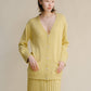 Maxi cardigan con scollo a V in misto cashmere