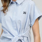Camicia a righe Soumael con nodo in vita