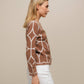 Giacca jacquard con zip e tasche decorative