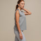 Maglione smanicato in maglia con scollo a V