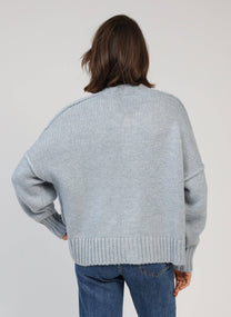Cardigan in maglia spessa color cielo