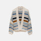 Cardigan a righe con maniche a palloncino