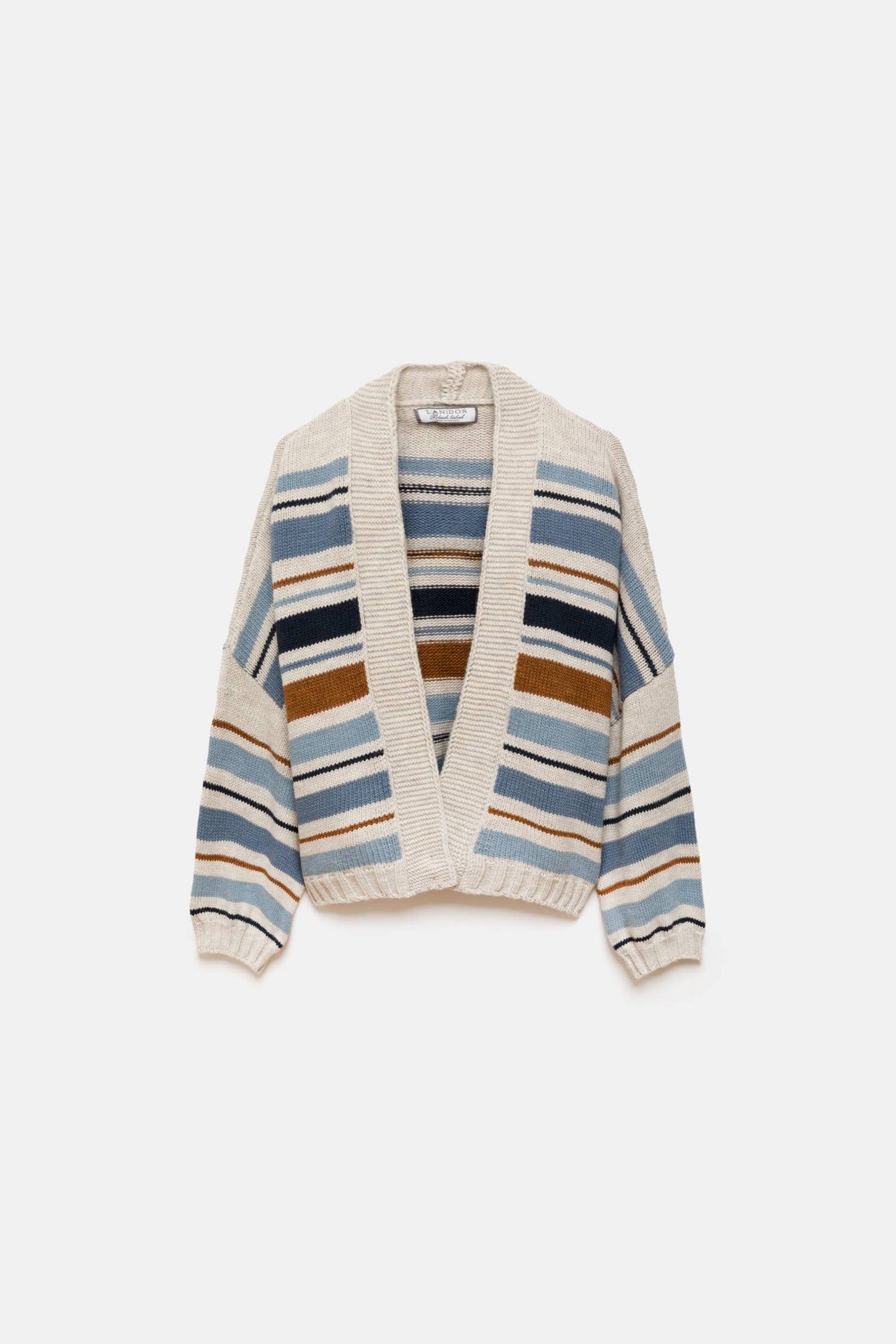 Cardigan a righe con maniche a palloncino