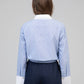 Camicia Senora blu in popeline di cotone con nodo