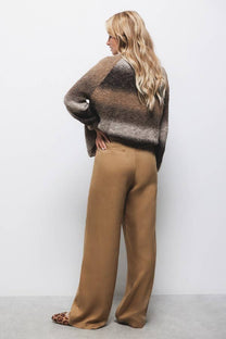 Pantaloni a pieghe dritti in lyocell
