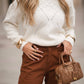 Maglione in maglia con scollo a V e colletto in pizzo