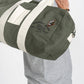 Borsa Aviator verde in cotone con patch e tracolla regolabile
