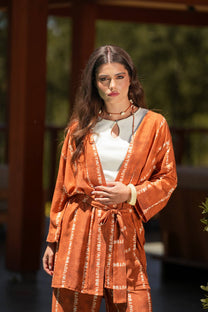 Kimono stampato in viscosa