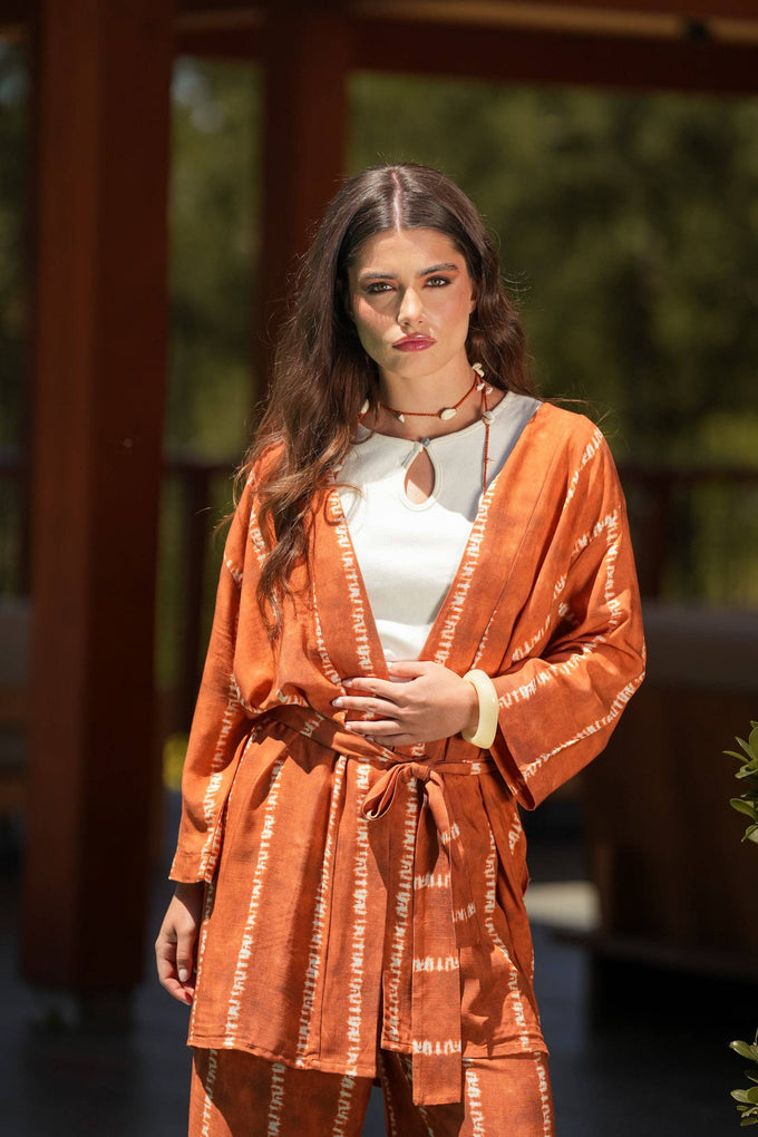 Kimono stampato in viscosa