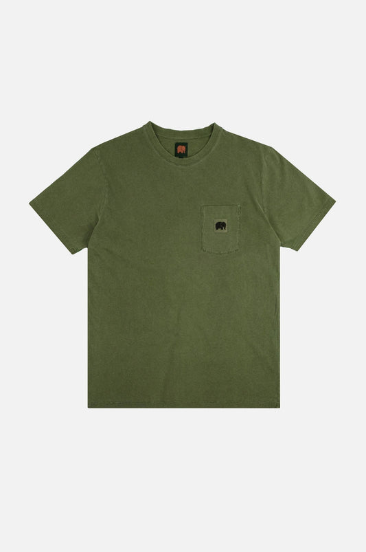 T-shirt uomo pigmentata in cotone biologico verde quercia