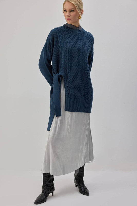 Tunica in maglia con laccio laterale