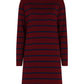 Abito in maglia a righe con collo alto