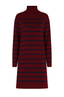 Abito in maglia a righe con collo alto