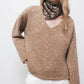 Maglione in maglia rasata con scollo a V