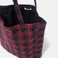 Borsa tote imbottita tartan