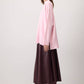Maglione basic a collo alto in maglia rosa
