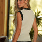 Top Onde in maglia con profili a contrasto