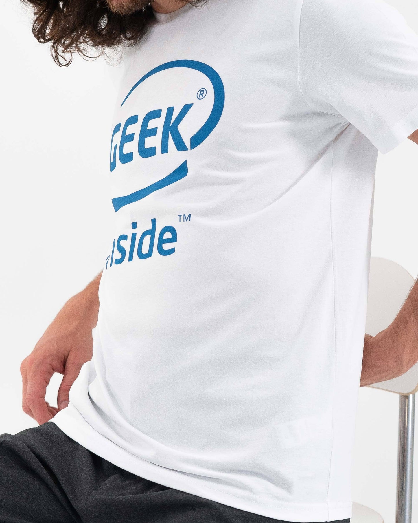 T-shirt "Geek Inside" in cotone biologico con stampa logo