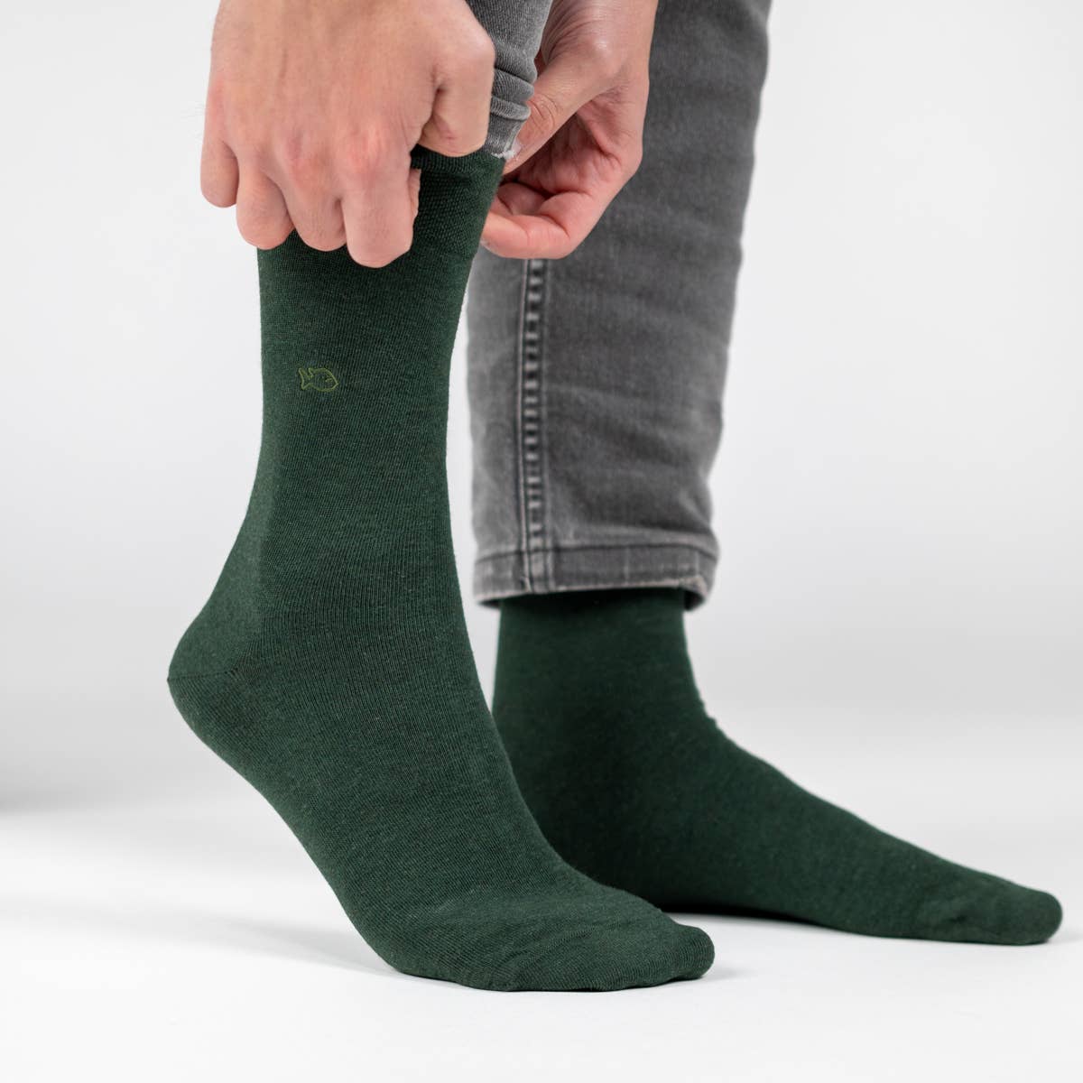 Calzini in bambù verde scuro