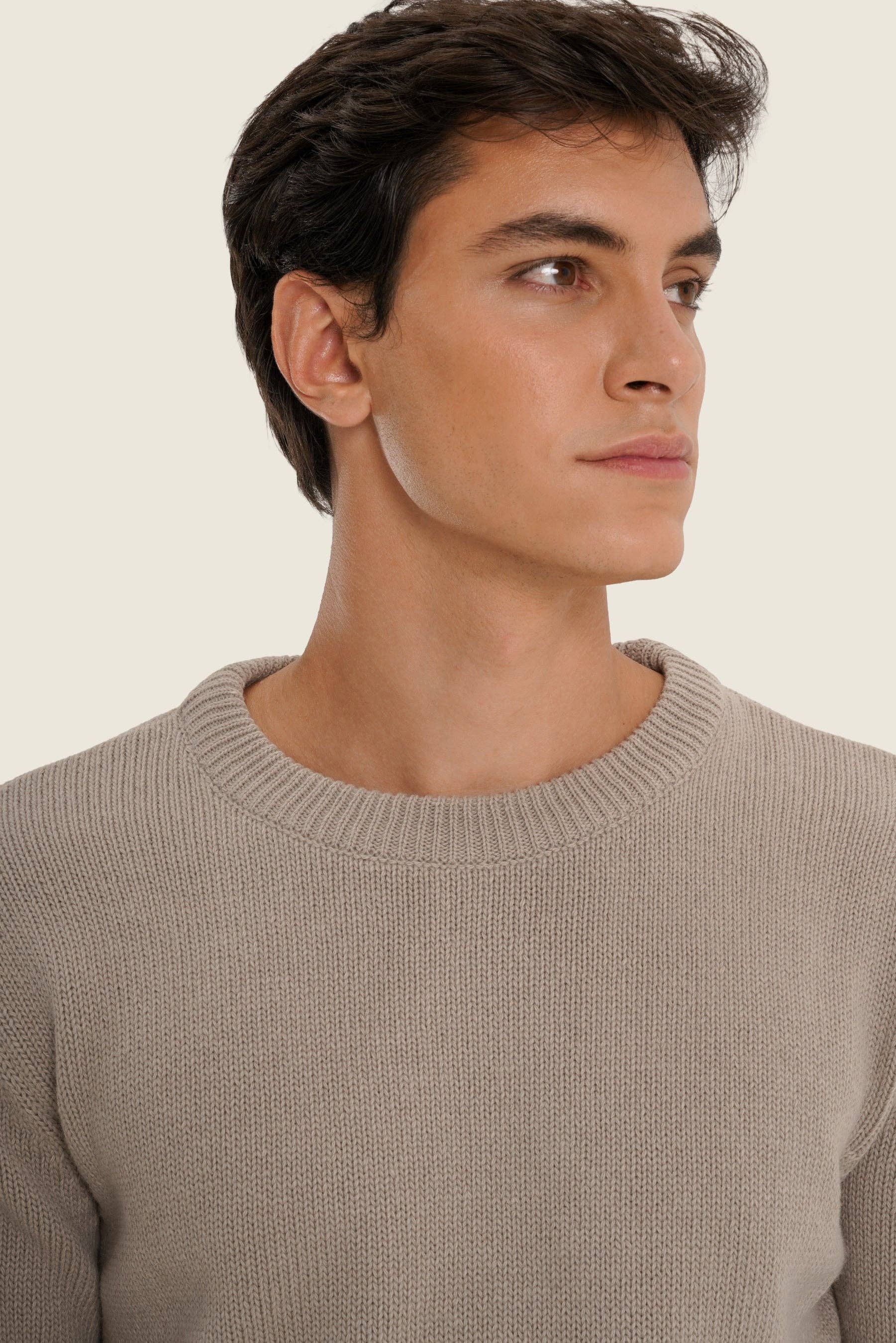 Maglione in maglia grigio in cotone biologico