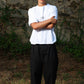 Pantaloni chino neri relaxed fit con pinces